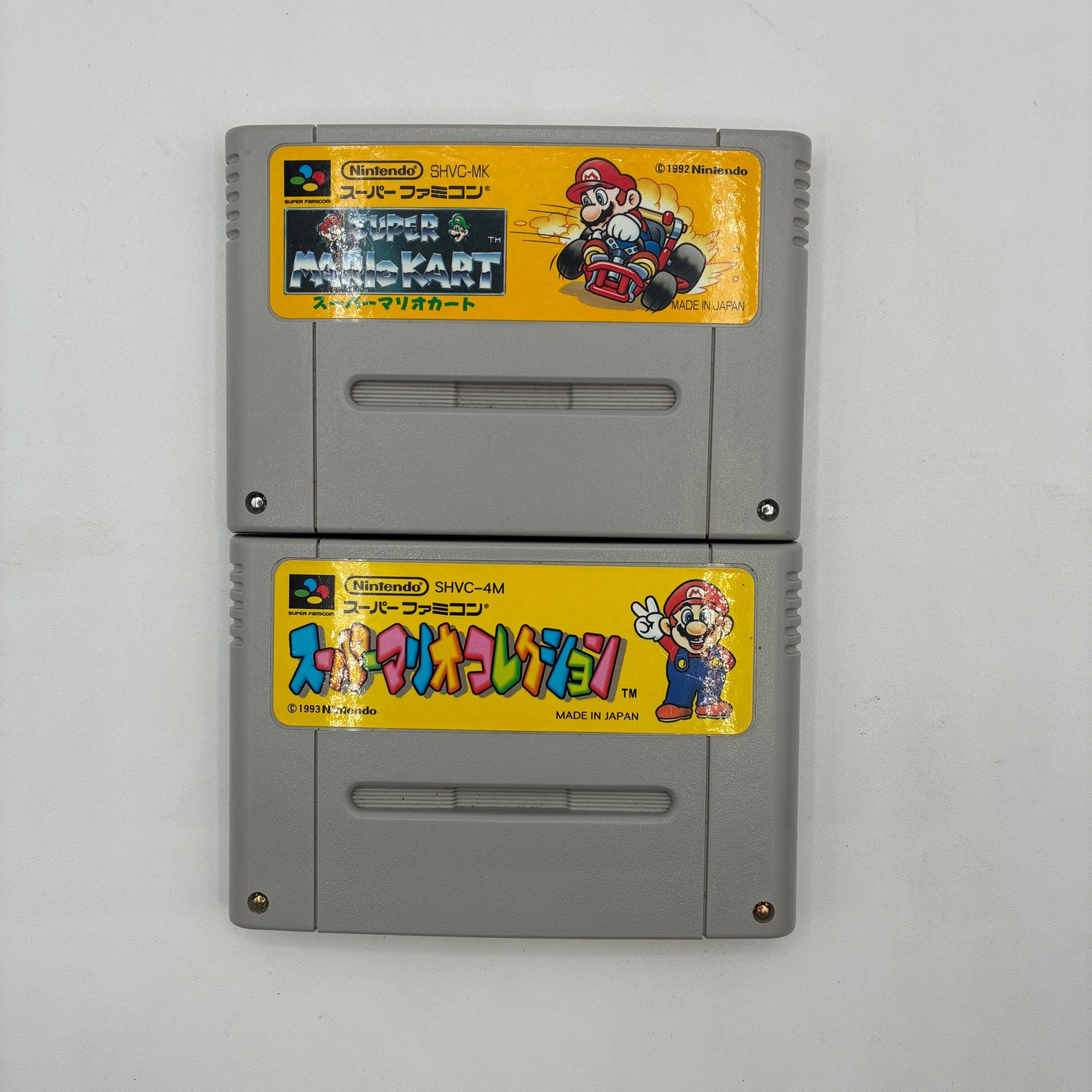 Used Nintendo Super Famicom Console system w/ Super Mario Kart, Super Mario Collection Lot