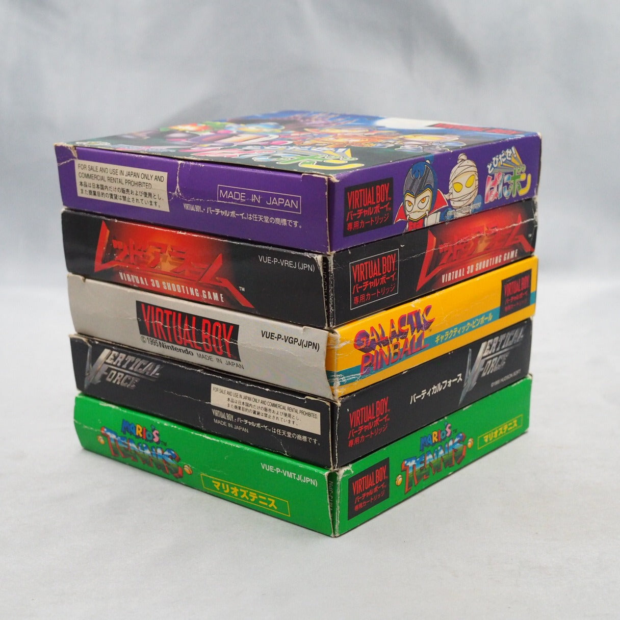 Used VIRTUAL BOY Nintendo 3D Display Game System Boxed + 5 Games SET - Tested & Working