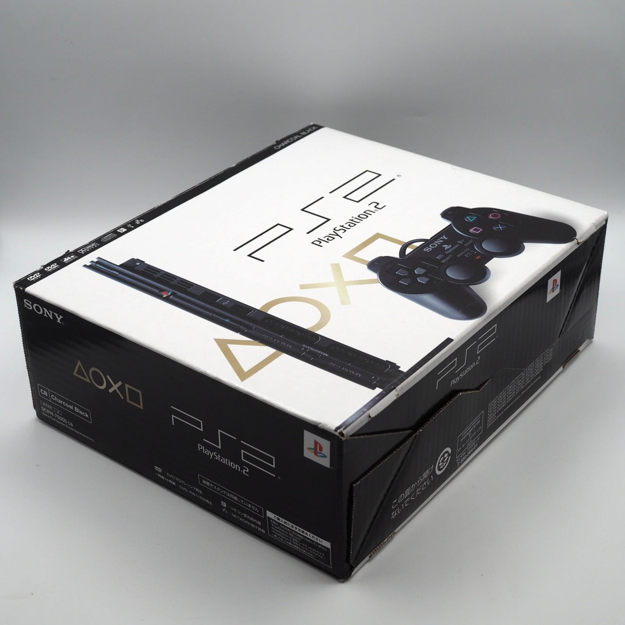 Used PS2 Console system SCPH-75000 CB Charcoal Black Boxed NTSC-J - Tested & Working