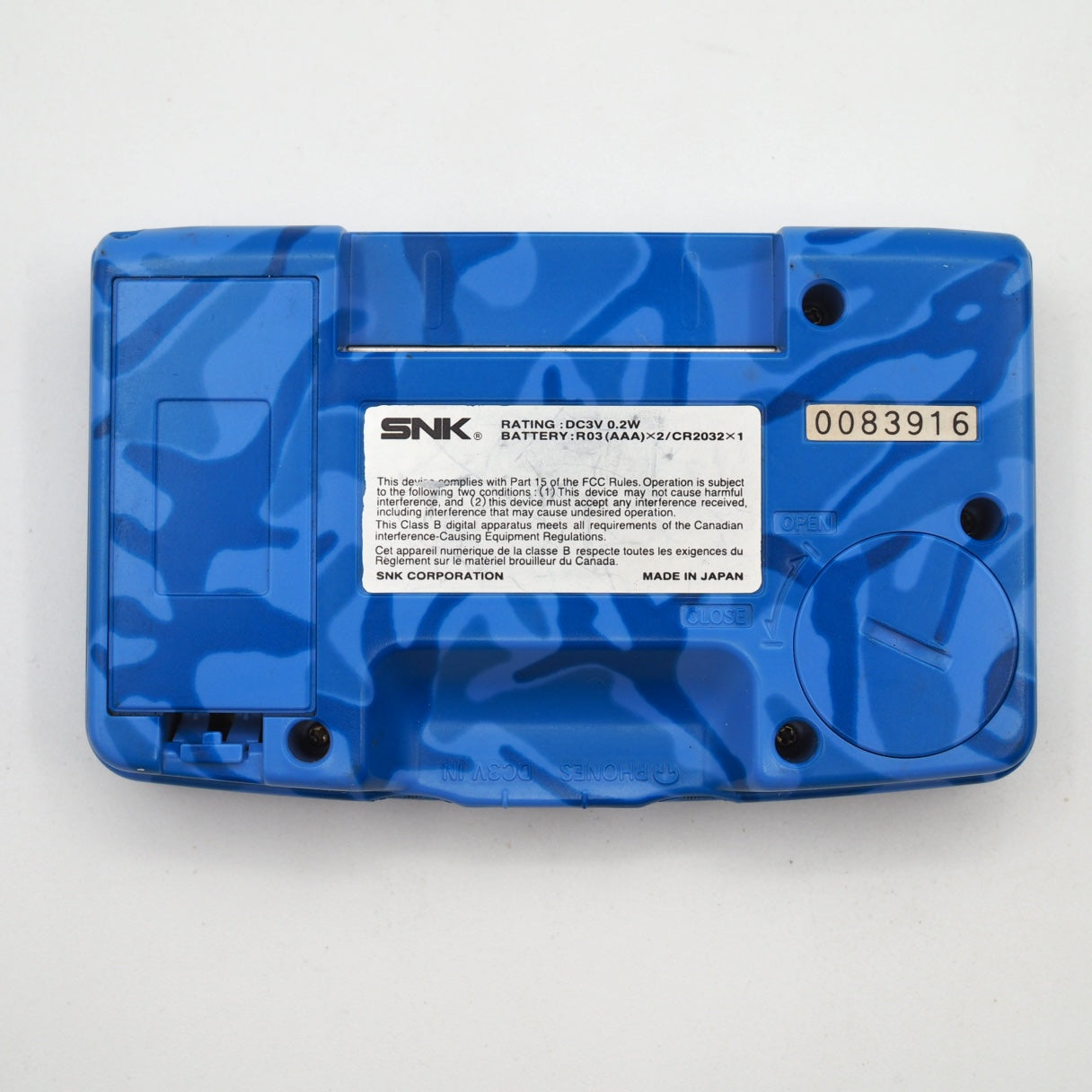 For Parts *For Parts or Not Working* NEOGEO POCKET COLOR Handheld Game Console BLUE CAMOUFLAGE