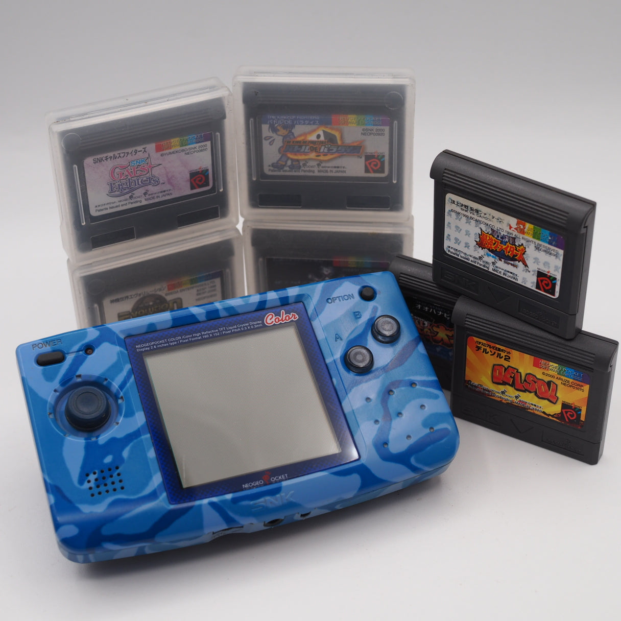 Used NEOGEO POCKET COLOR Handheld Game Console + 7 Games SET - Tested & Working