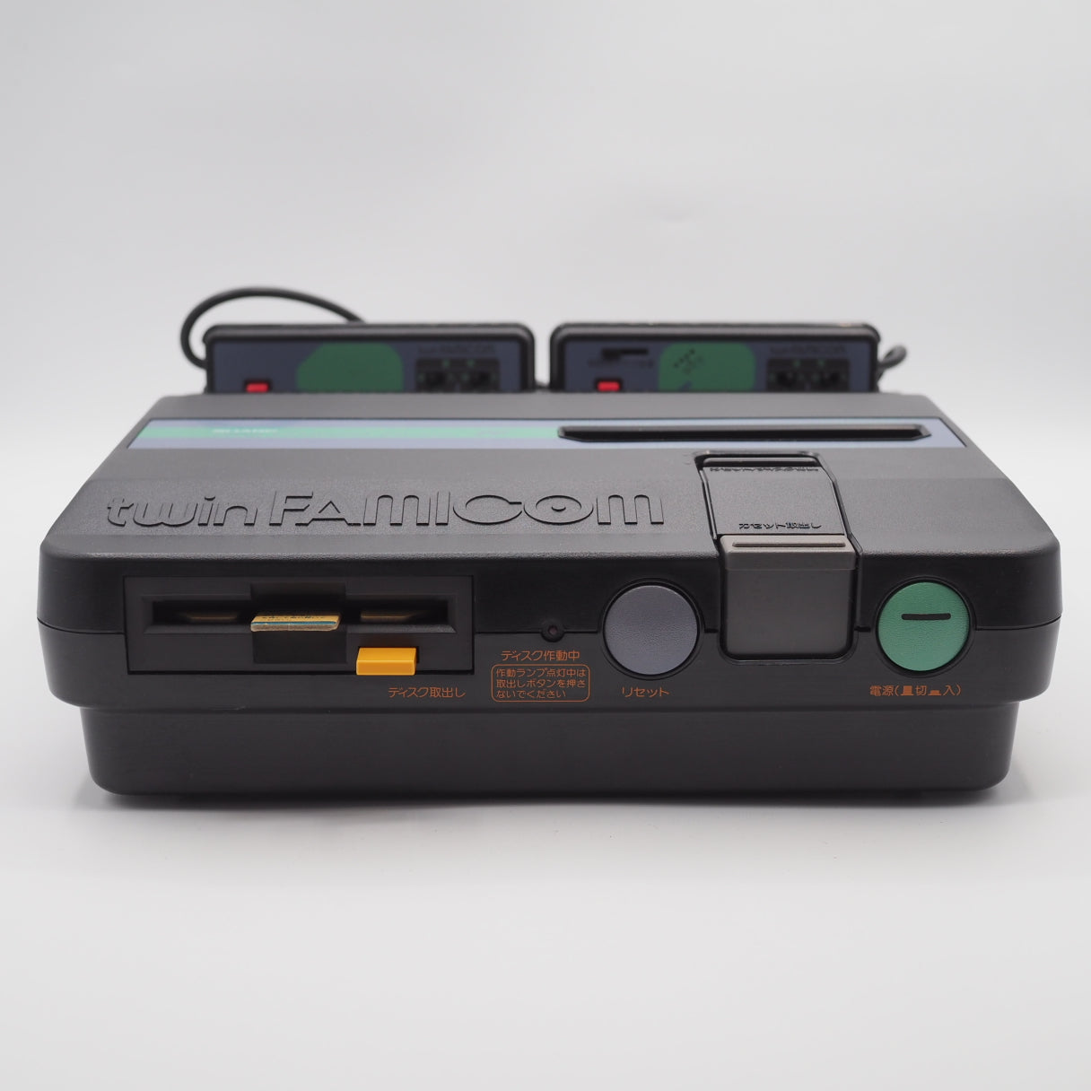 Used Sharp Twin Famicom Black Console AN505BK New Rubber Belt replaced W/ Magnetic head protection sheet SET - Tested & Working