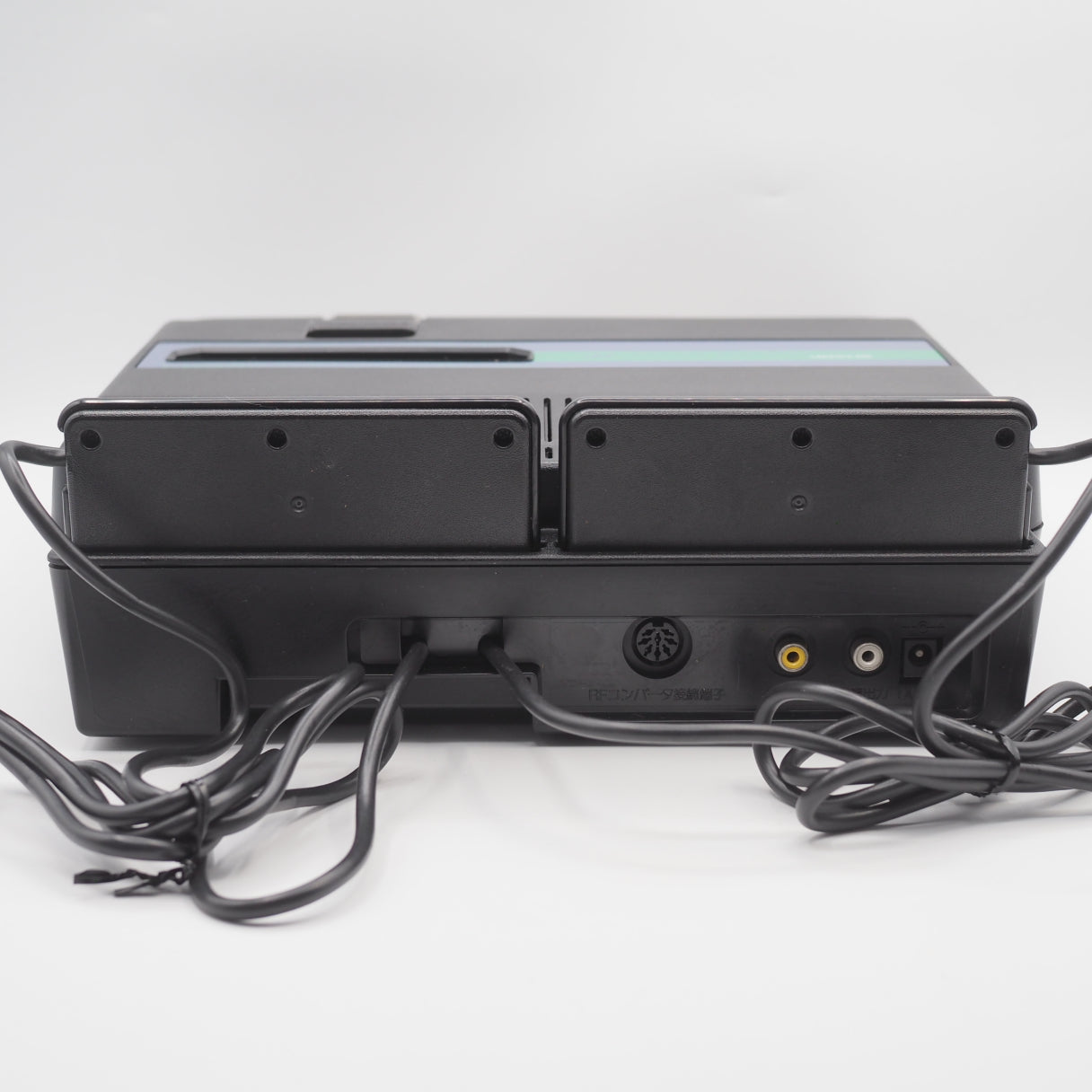 Used Sharp Twin Famicom Black Console AN505BK New Rubber Belt replaced W/ Magnetic head protection sheet SET - Tested & Working