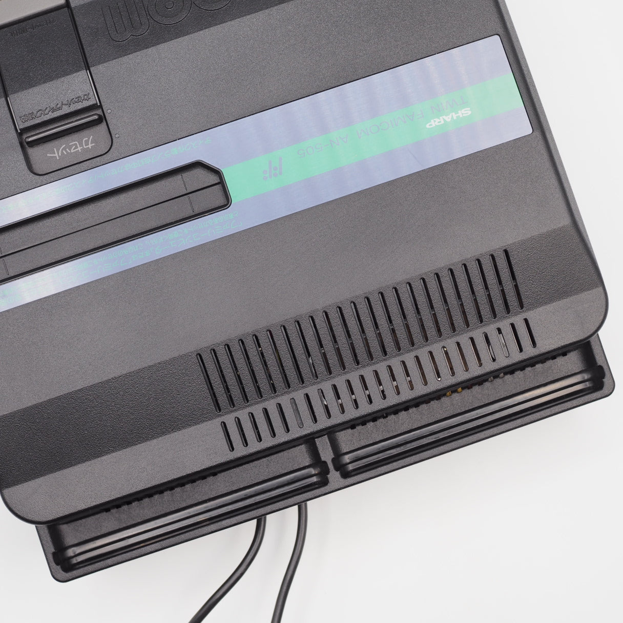 Used Sharp Twin Famicom Black Console AN505BK New Rubber Belt replaced W/ Magnetic head protection sheet SET - Tested & Working