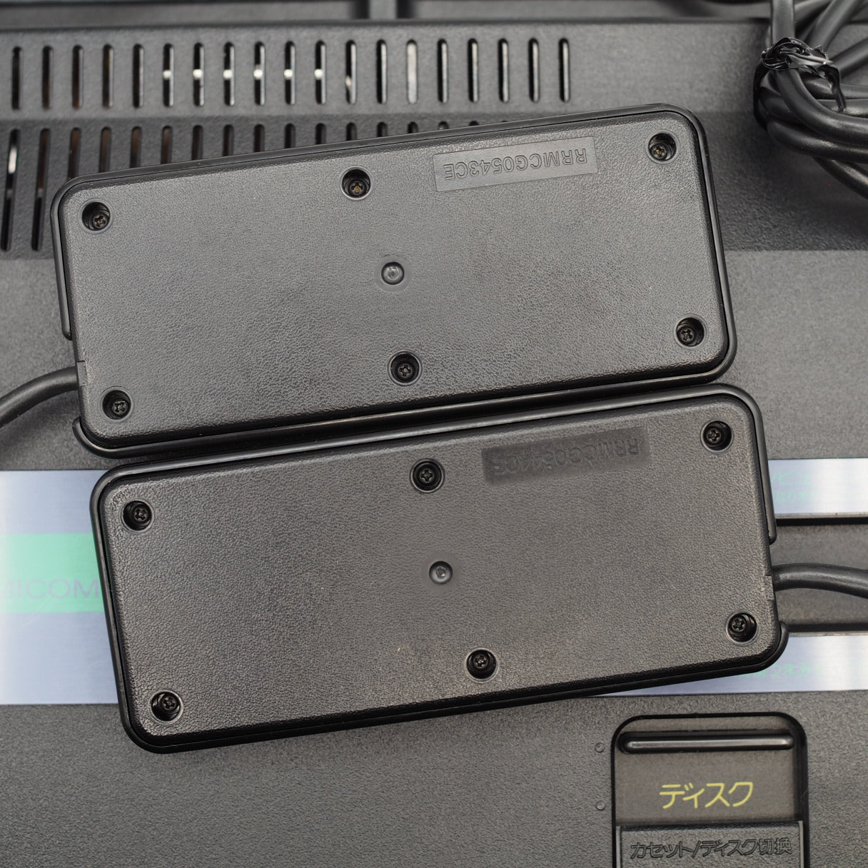 Used Sharp Twin Famicom Black Console AN505BK New Rubber Belt replaced W/ Magnetic head protection sheet SET - Tested & Working