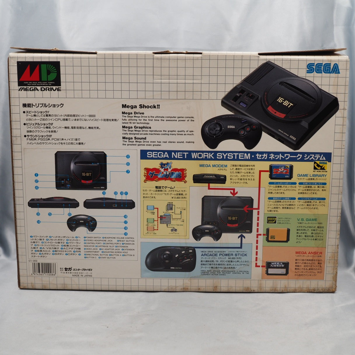 Mega Drive Console system HAA-2510 NTSC-J Boxed Used Tested Working