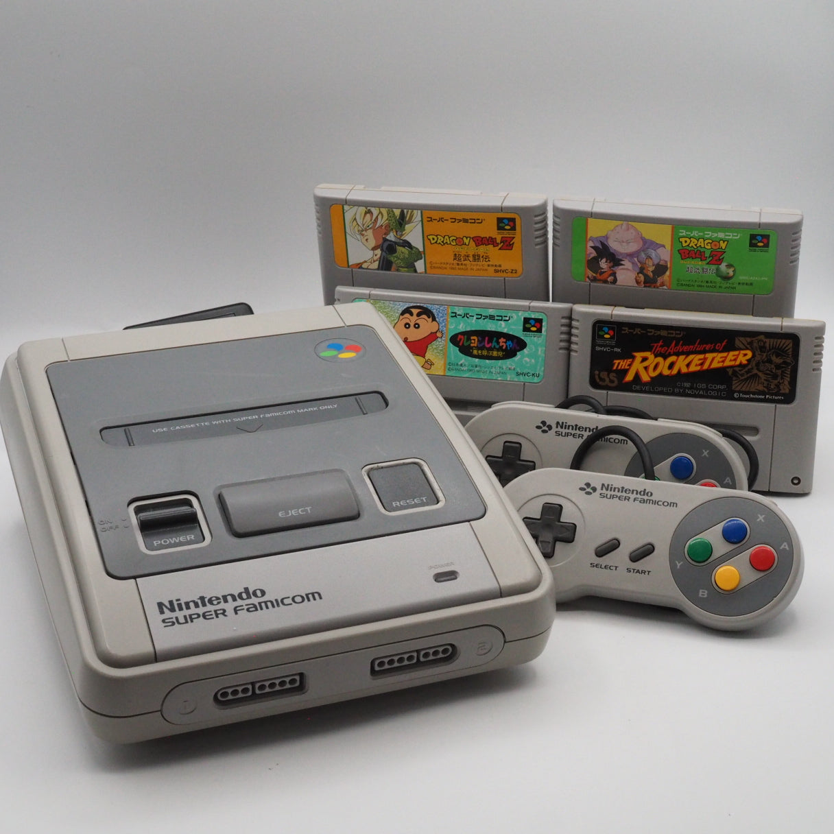 Used Nintendo Super Famicom Console Anime & Movie Tie-In 4-Game Bundle