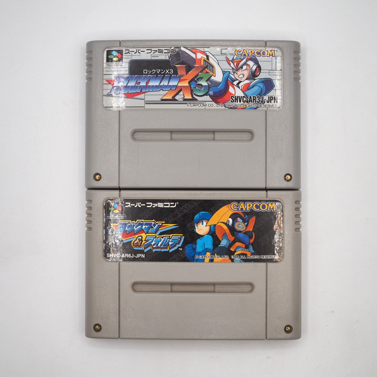 Used Nintendo Super Famicom Console Rockman (Mega Man) X3 & Rockman (Mega Man) & Forte 2-Game Set