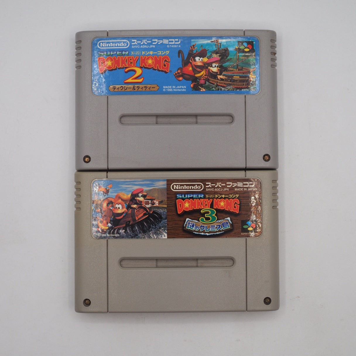 Used Nintendo Super Famicom Console System Donkey Kong 2 & Donkey Kong 3 2-Game Set