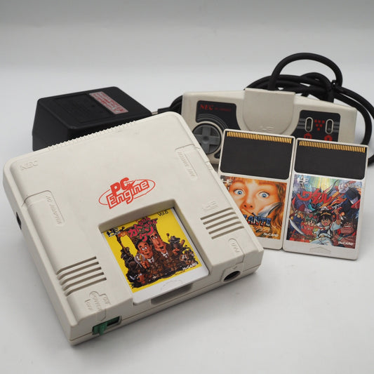 NEC PC Engine Console PI-TG001 w/ Kato-chan Ken-chan, Vigilante & Mashin Eiyuuden Wataru Game Bundle Used