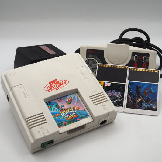 NEC PC Engine Console PI-TG001 w/ Fantasy Zone, Cyber Core & Deep Blue Bundle Used