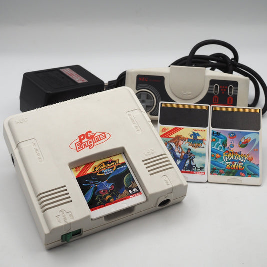 NEC PC Engine PI-TG001 Console w/ Galaga ’88, Dragon Spirit & Fantasy Zone Bundle Used