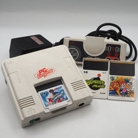 NEC PC Engine PI-TG001 Console w/ Street Fighter II’ Champion Edition & Bomberman ’93 + Bomberman Bundle Used