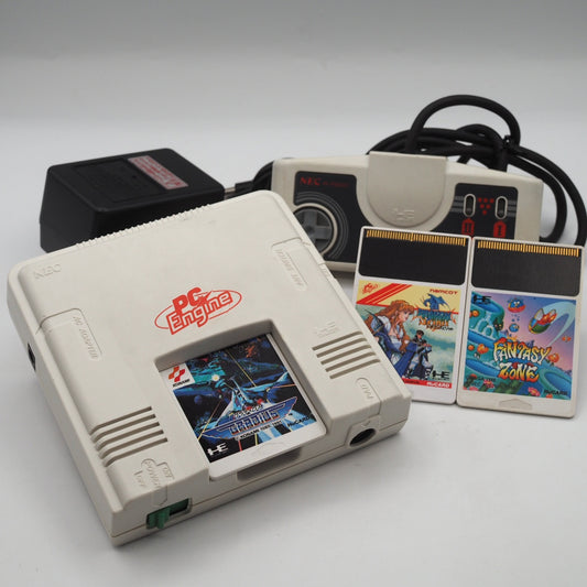 NEC PC Engine PI-TG001 Console w/ Gradius, Dragon Spirit & Fantasy Zone Bundle Used