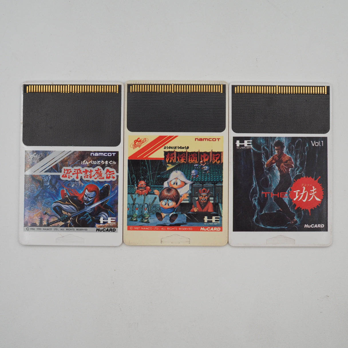 NEC PC Engine Console PI-TG001 w/Genpei Tōma Den, Yōkai Dōchūki & Kung-Fu Game Bundle Used