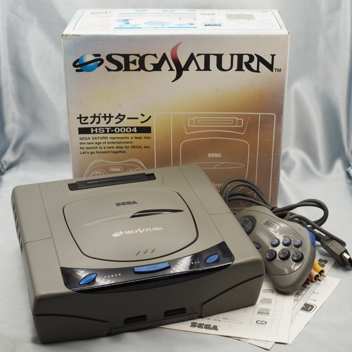 SEGA SATURN Console system Gray HST-3210 Boxed - Tested & Working