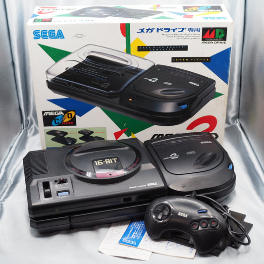 Used SEGA Mega Drive + Mega CD 2 Console system SET - Tested & Working