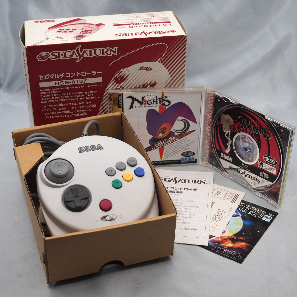 SEGA SATURN 3D Multi Controller HSS-0137 Boxed + Nights SET