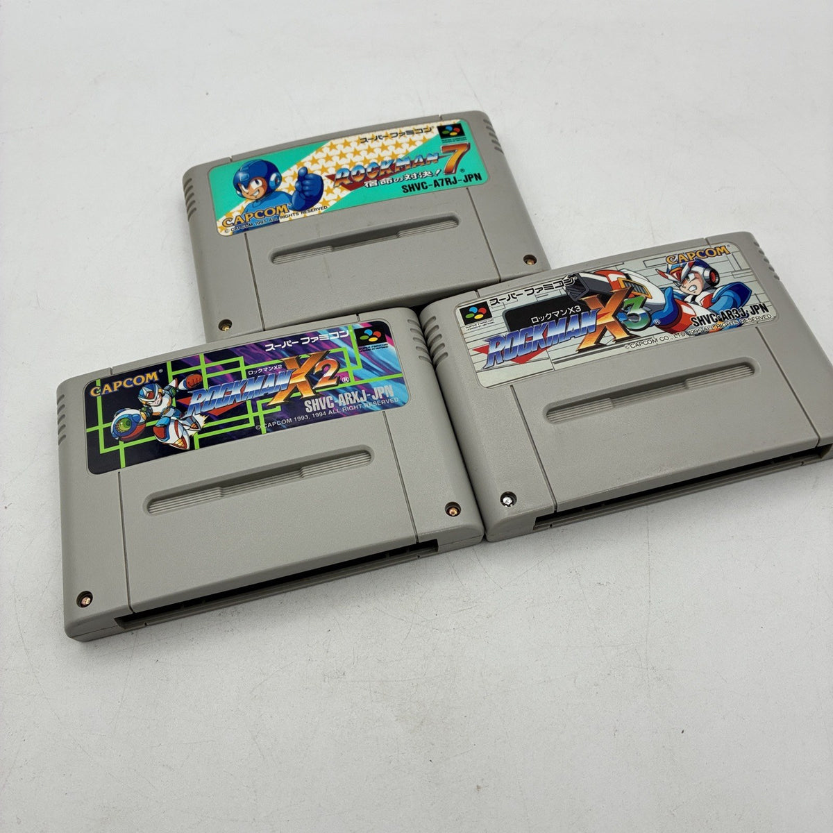 SNES Super Famicom Mega Man 7 + X2 + X3 Rockman Capcom 3 Game Set NTSC-J