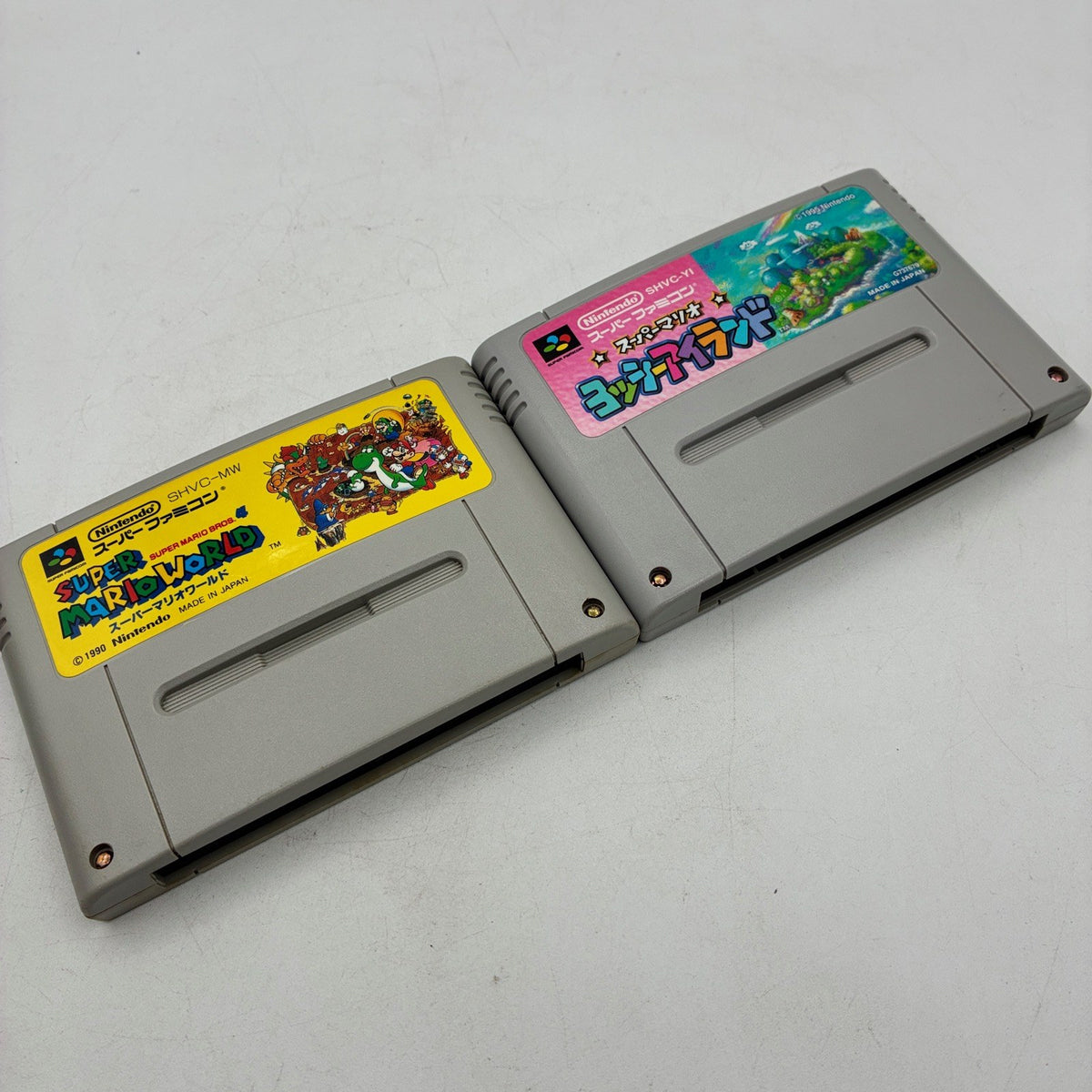 Super Famicom Super Mario World + Yoshi's Island 2 Game Set NTSC-J Tested