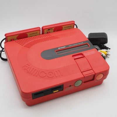 Sharp Twin Famicom Console system AN-500R Red NTSC-J Japan Tested Belt replaced