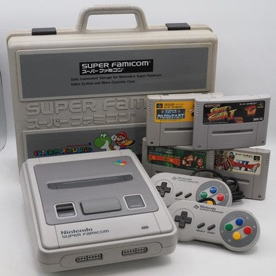 Nintendo Super Famicom Console system NTSC-J w/ 4 Games & Carrying case Tested – Japanese retro console – Enjoy Game Japan