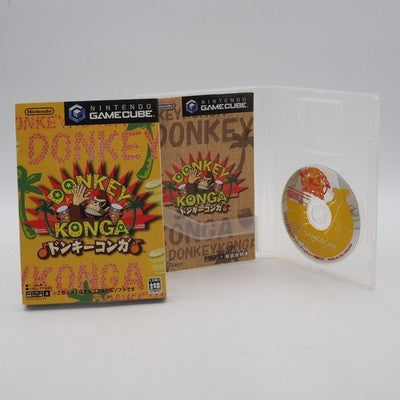 Donkey Kong Bongos Drum Bundle w/ 4 Donkey Konga Games GameCube Tested NTSC-J