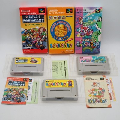 Mario Kart Yoshi's Island Super Mario All-Stars Collection 3-Game Set SF Tested – Japanese retro console – Enjoy Game Japan