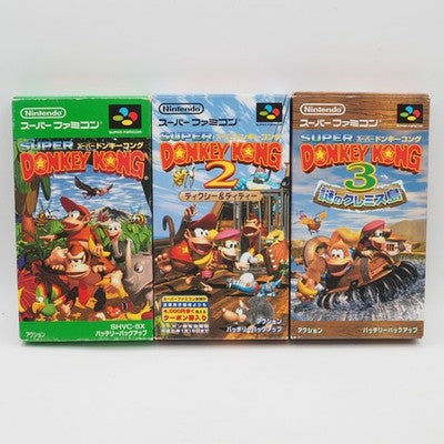 SUPER DONKEY KONG 1 2 3 Set Nintendo Super Famicom SFC NTSC-J Japan Tested