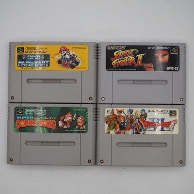 Nintendo Super Famicom Console system NTSC-J w/ 4 Games & Carrying case Tested