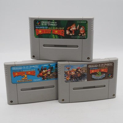 Super Famicom Game Bundle Donkey Kong Country 1 2 3 Set NTSC-J Tested