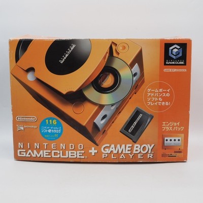 Nintendo GameCube Console System Orange + Game Boy Player Enjoy Plus Pack Boxed
