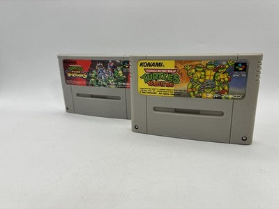 TMNT Mutant Warriors & Turtles in Time Set SFC Super Famicom Tested Japan Import – Japanese retro console – Enjoy Game Japan
