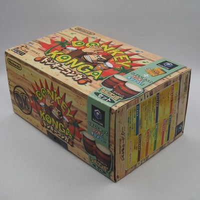 Donkey Kong Bongos Drum Bundle w/ 4 Donkey Konga Games GameCube Tested NTSC-J