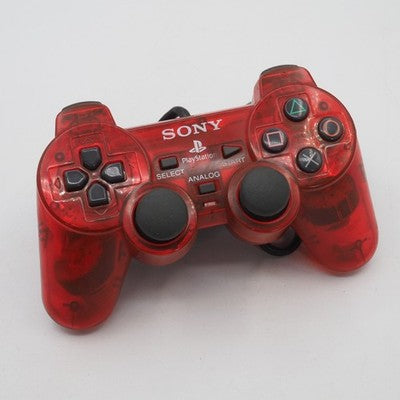 Sony PlayStation 2 DualShock Controller Crimson Red clear Tested SCPH-10010 PS2