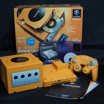 Nintendo GameCube Console System Orange + Game Boy Player Boxed NTSC-J Tested