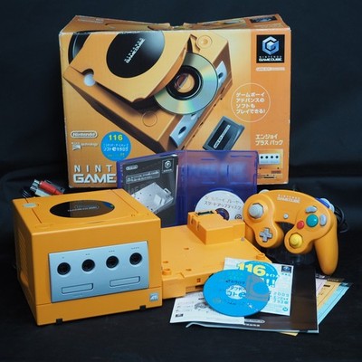 Nintendo GameCube Console System Orange + Game Boy Player Enjoy Plus Pack Boxed