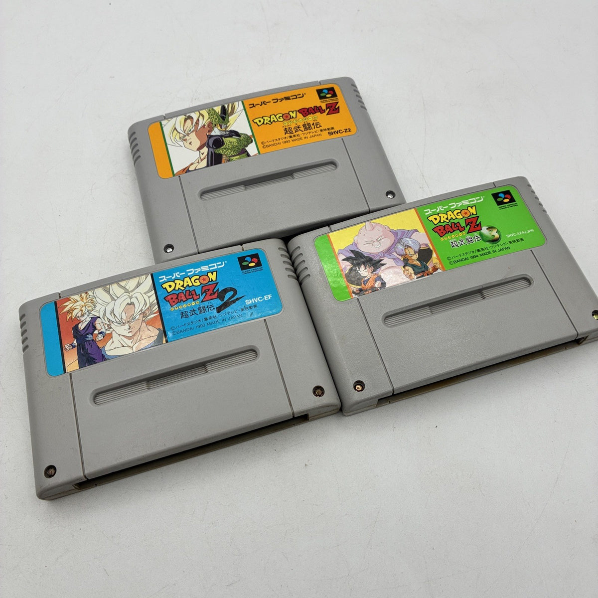 Super Famicom Dragon Ball Z Super Butouden 1 + 2 + 3 Game Set NTSC-J Tested