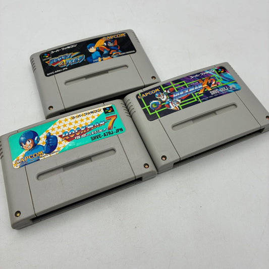 SNES Super Famicom Mega Man 7 + X2 + Mega Man & Bass Rockman 3 Game Set – Japanese retro console – Enjoy Game Japan