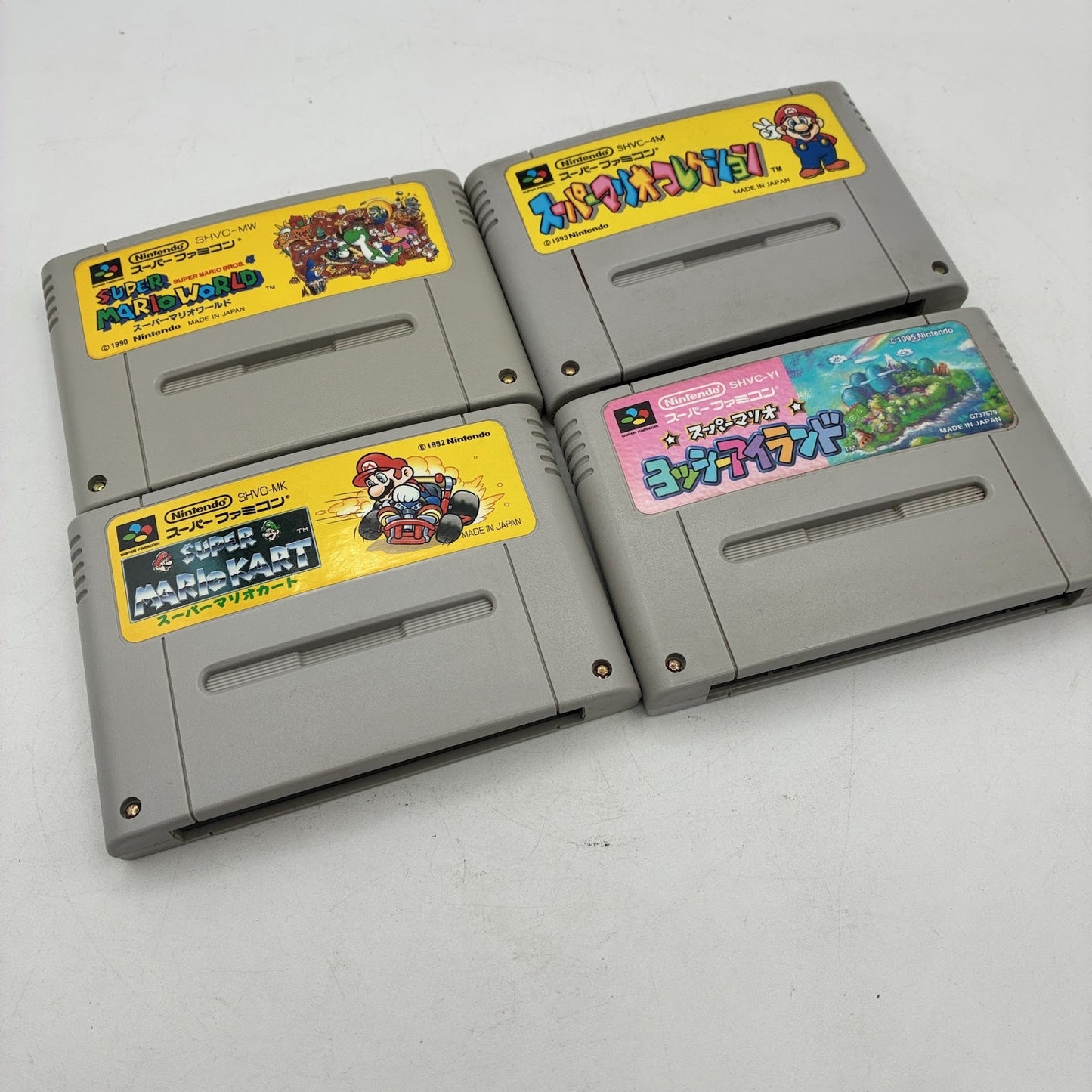 Super Mario World + All-Stars + Kart + Yoshi's Island 4 Game SET