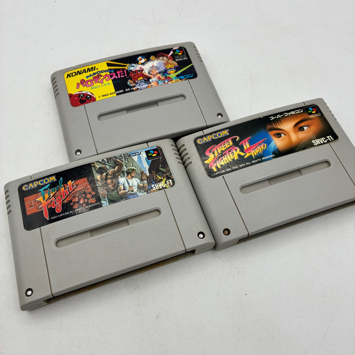 Super Famicom Final Fight + Parodius Da! + Street Fighter II Turbo Game Set