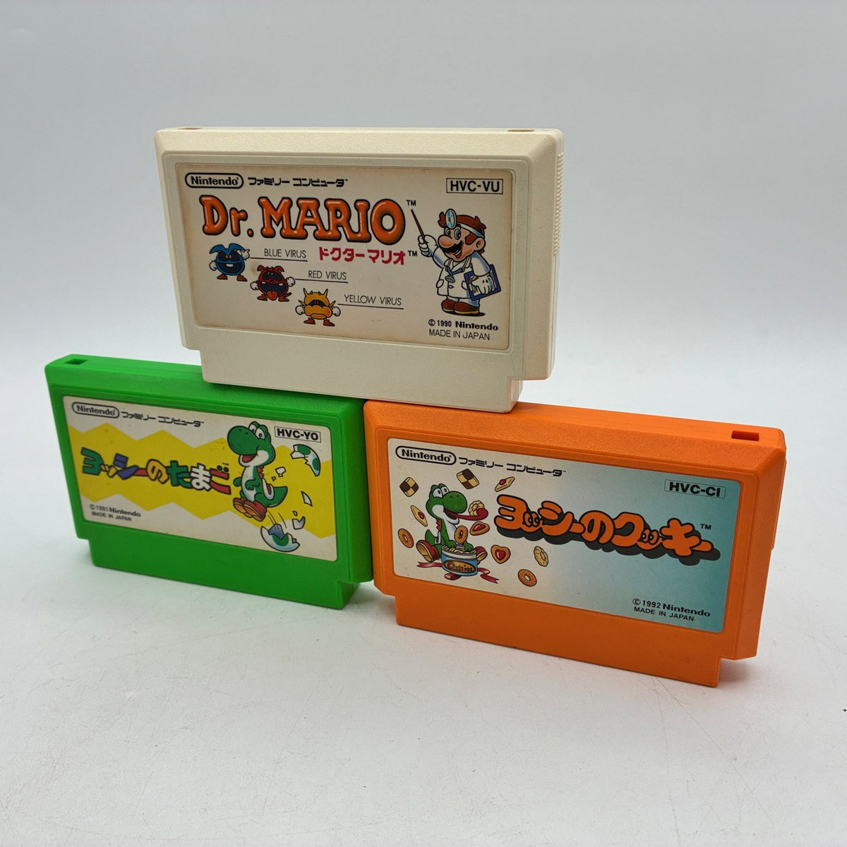 Nintendo Famicom Dr. Mario + Yoshi's Egg + Yoshi's Cookie Set NTSC-J