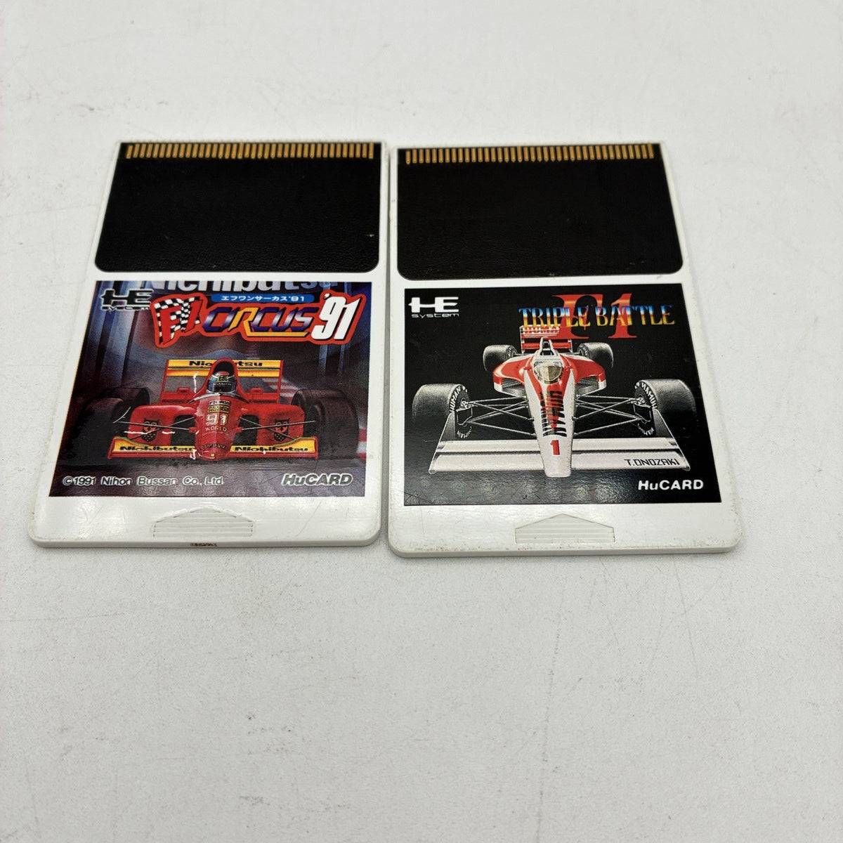 PCE PC Engine F1 Circus 91 + Triple Battle Set HuCARD NTSC-J Japan Tested