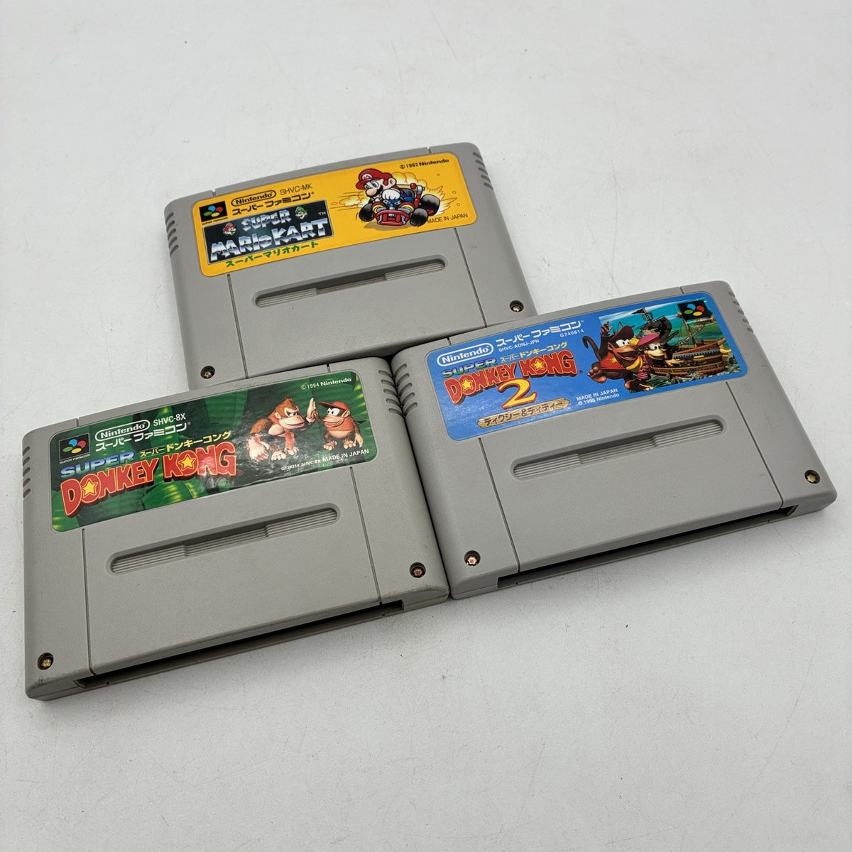 Super Famicom Donkey Kong Country 1 + 2 + Super Mario Kart 3 Game Set NTSC-J