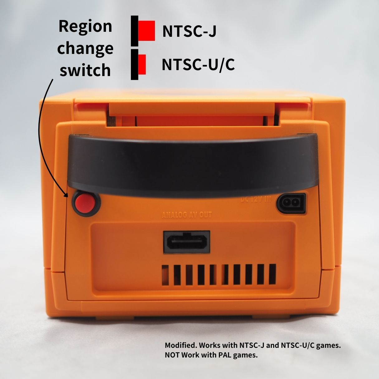 Nintendo GameCube Console System Orange DOL-101  [modified] + Super Mario Strikers SET