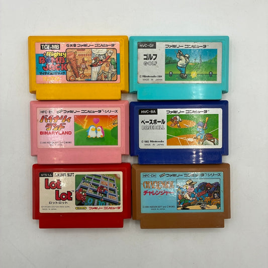 Used Nintendo Famicom Lot of 6 Games Cartridge Only - Tested & Working