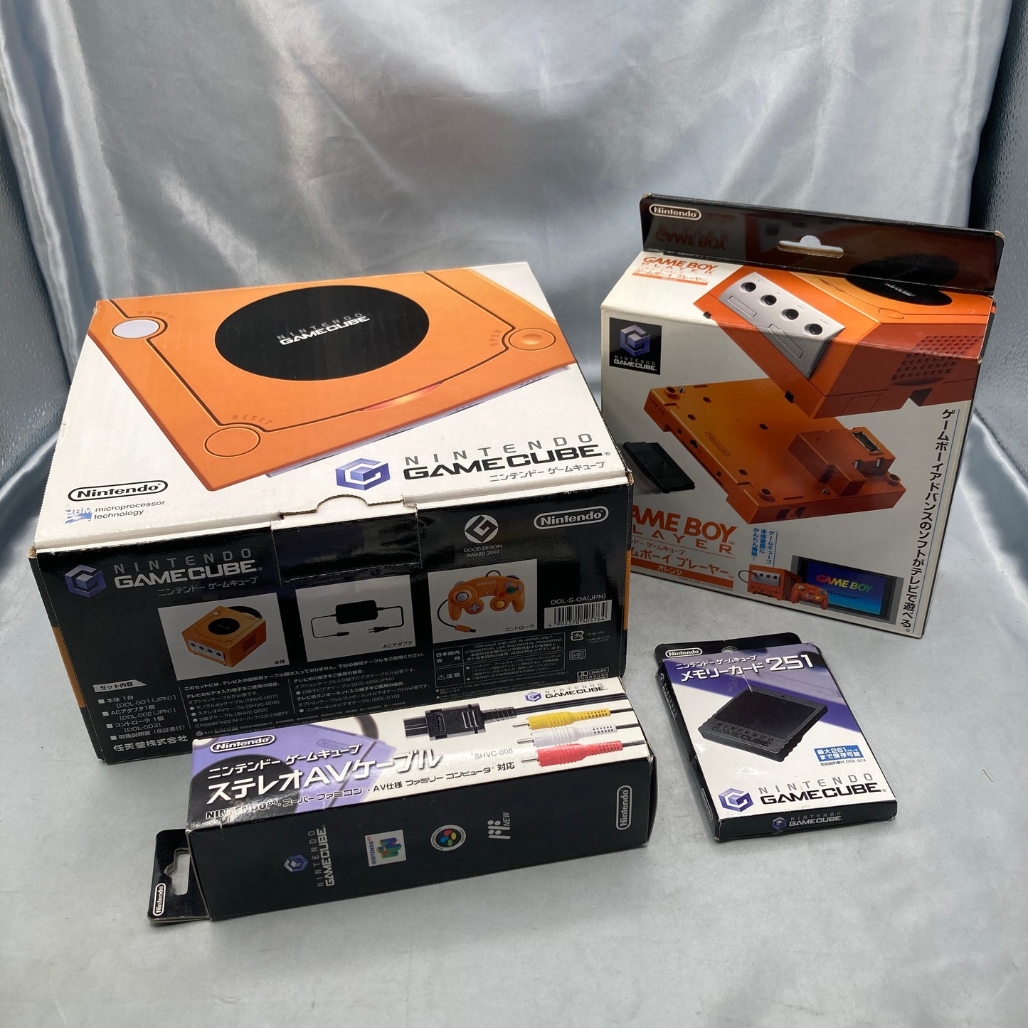 Nintendo GameCube Console System Orange Boxed + Game Boy Player + Memory Card 251  [NTSC-J] [NTSC-U/C] [Modified]