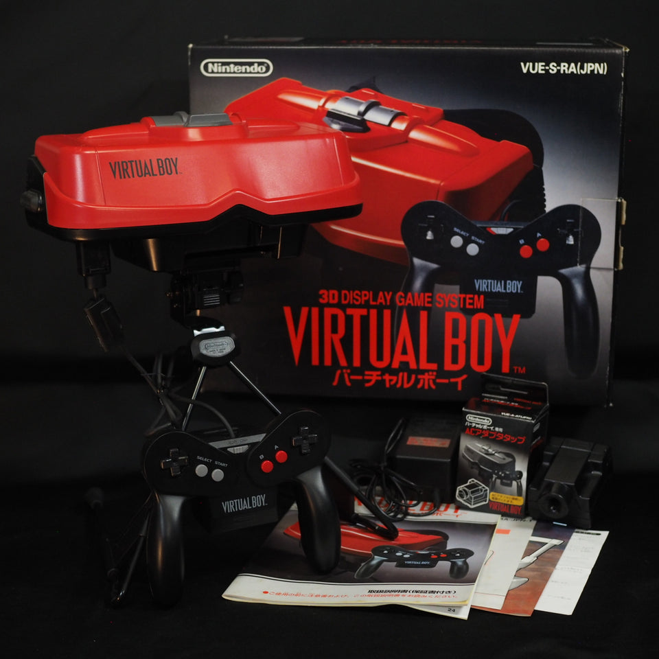 Used VIRTUAL BOY Nintendo 3D Display Game System Boxed W/ AC Adapter + AC adapter tap - Tested & Working