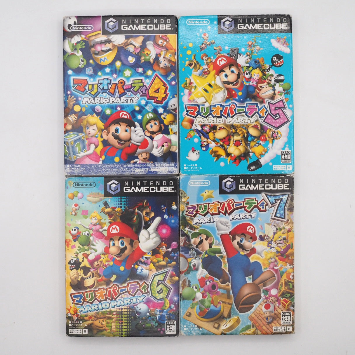 Used Mario Party 4 5 6 7 Set for Nintendo GameCube Games Lot - Tested & Working