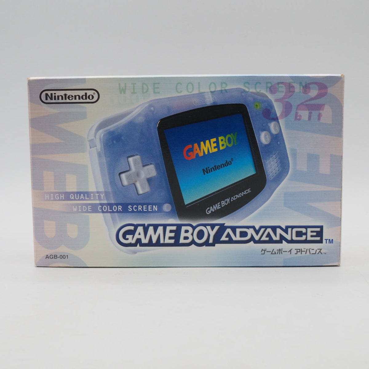 Nintendo Game Boy Advance Console Milky Blue Boxed AGB-001 Tested Working Japan
